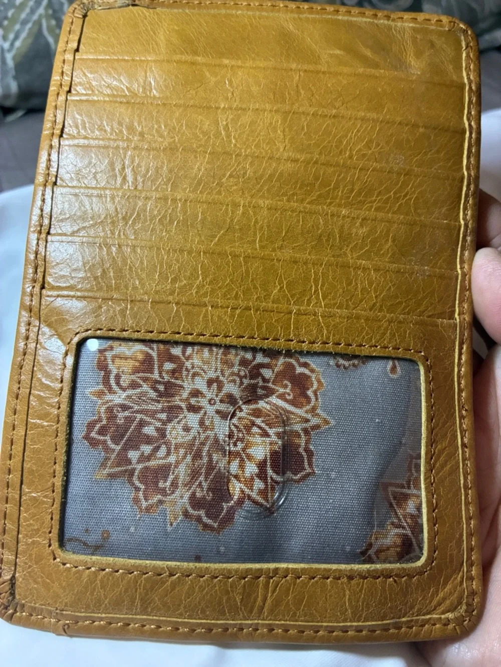 HOBO Leather Card Wallet - Mustard
